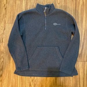 Sprit Half Zip Pullover Kangaroo Front Pocket Jacket Sweatshirt Gray Medium